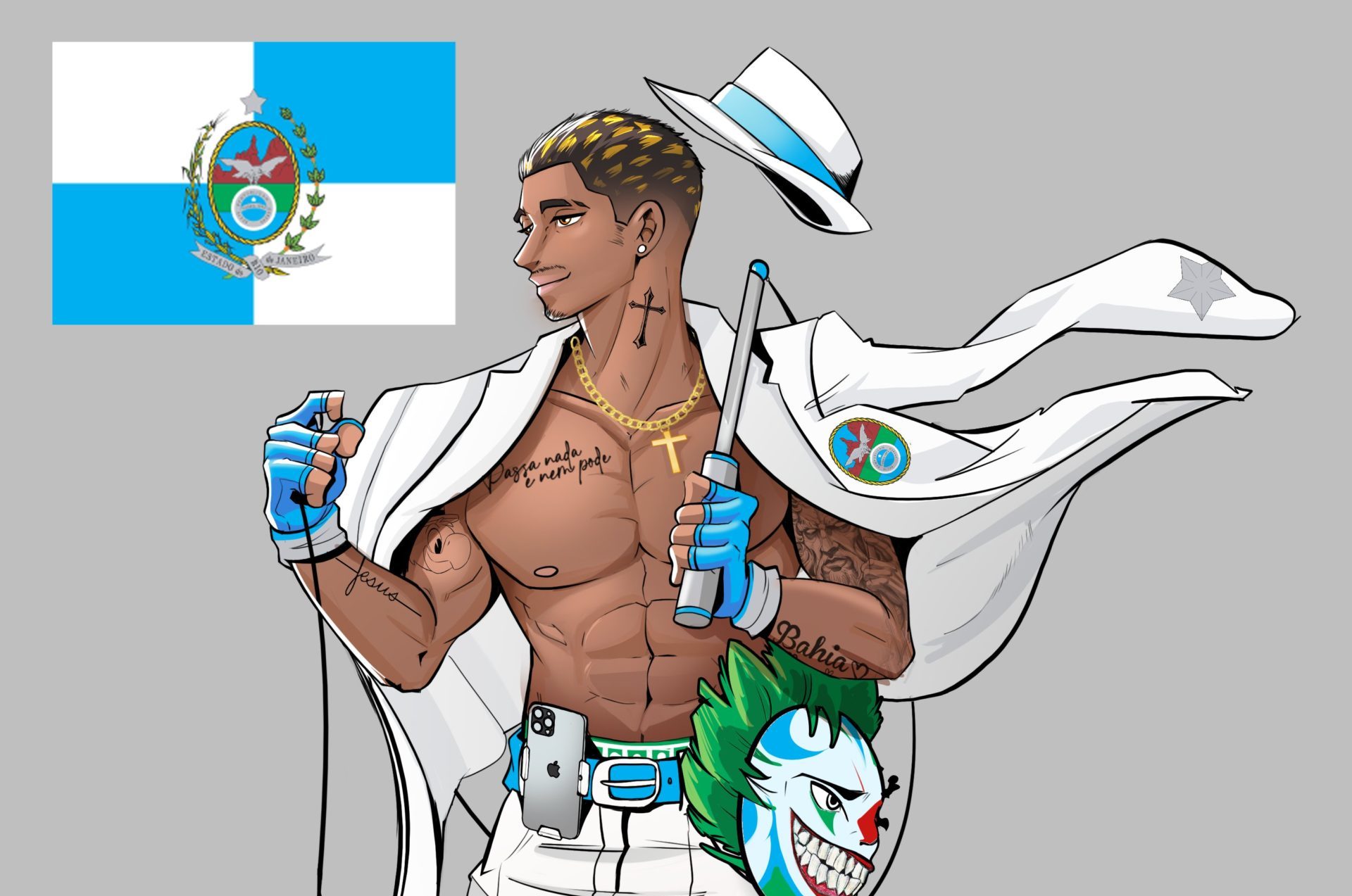 Morador de Magé criou projeto onde ilustra bandeira dos estados como personagens de luta